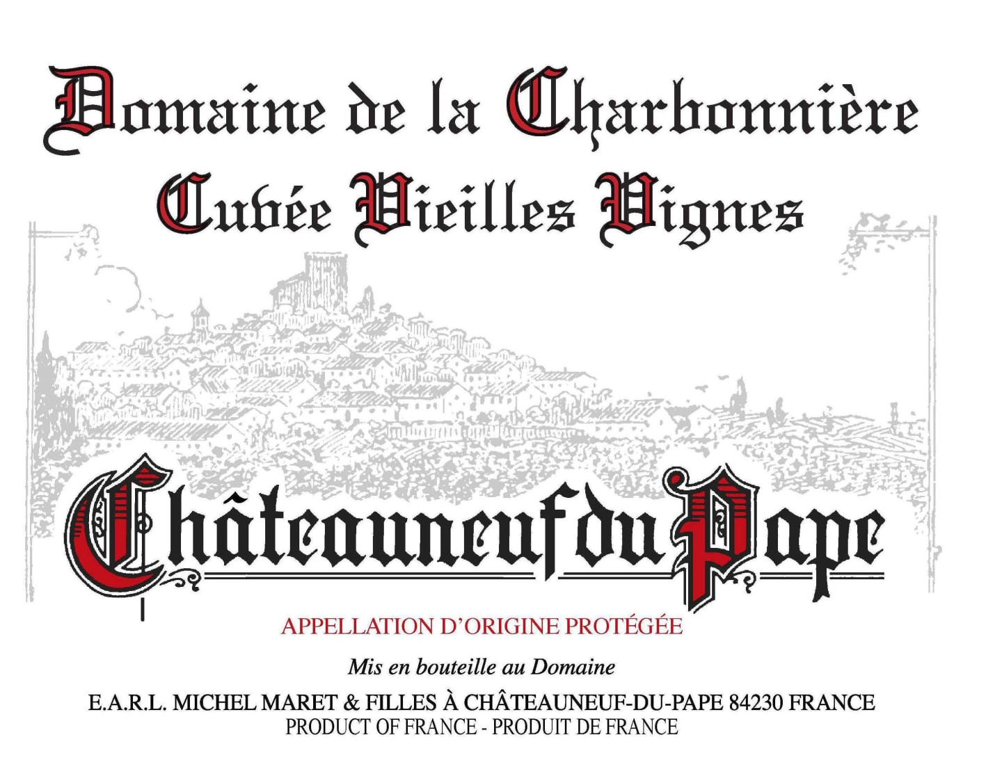 Domaine De La Charbonniere Cuvee Vieilles Vignes Chateauneuf Du Pape 17 North County Wine Company